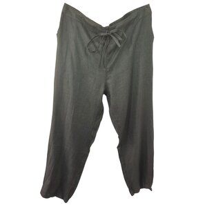 IXIMO Olive Linen Pant Women Sz 2X Slouchy Jogger Elastic Drawstring Waist NWT